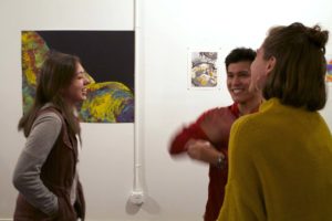 Three students laughing 2019 Art Ed Exhibition