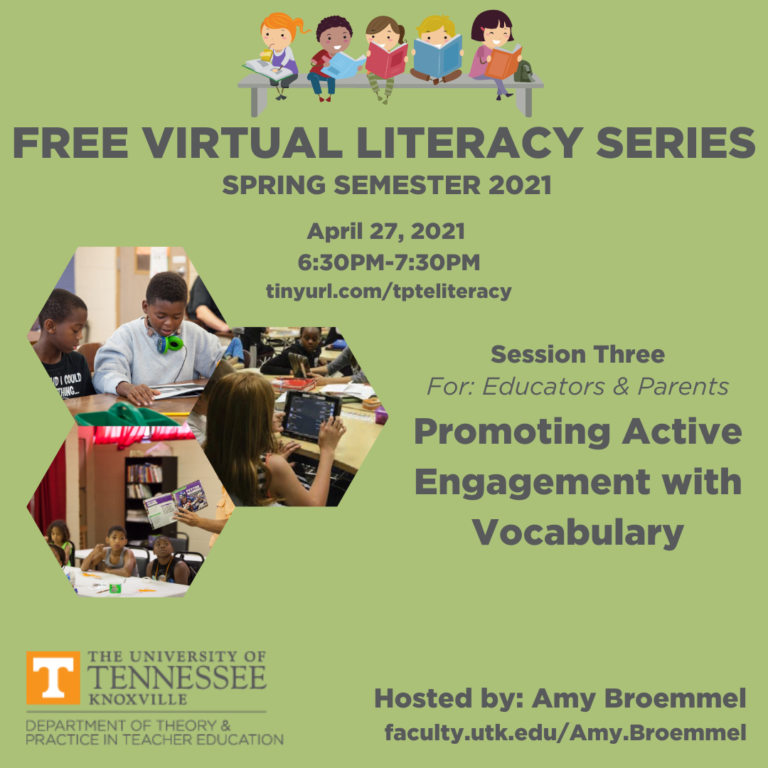 April 27, 2021 literacy series promoting active engagement with vocabulary