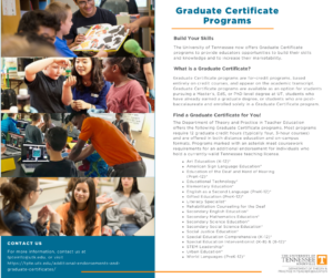 TPTE Graduate Certificate programs flyer